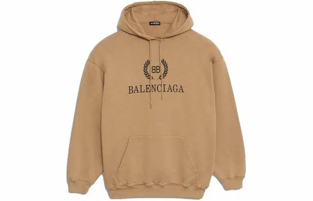 Balenciaga Logo Hoodie Khaki