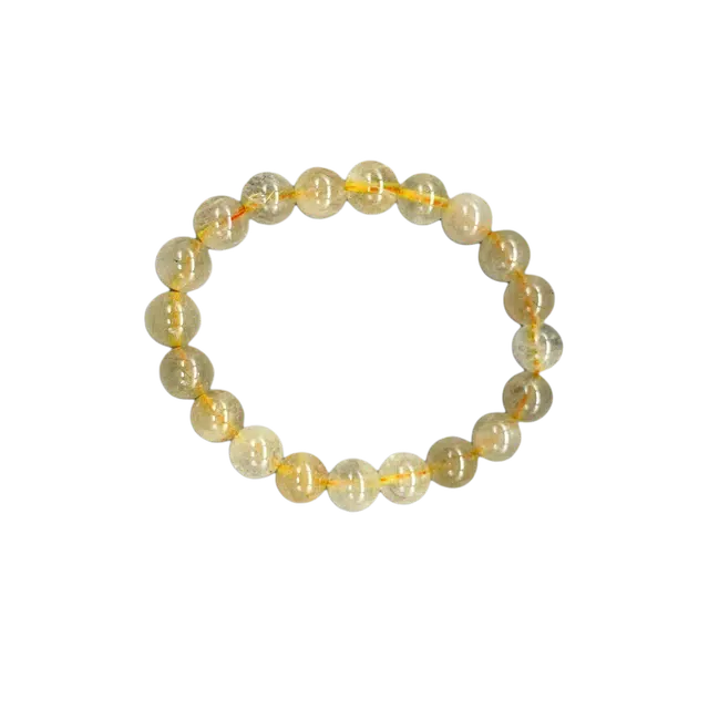 迈奇的礼物 好运自然金丝黄天然 黄水晶 手串 男女同款情侣款