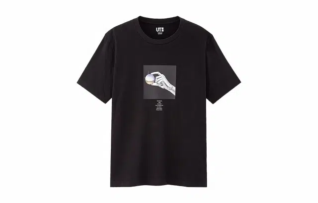 UNIQLO Printed Straight T-Shirt Black