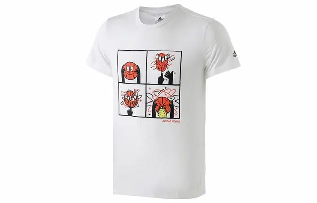adidas Basketball Cartoon Print T-Shirt White
