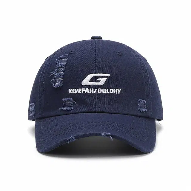 浪莎 户外旅游出行街拍显脸小潮酷水洗破洞软顶字母刺绣 棉 鸭舌帽 男女同款情侣款