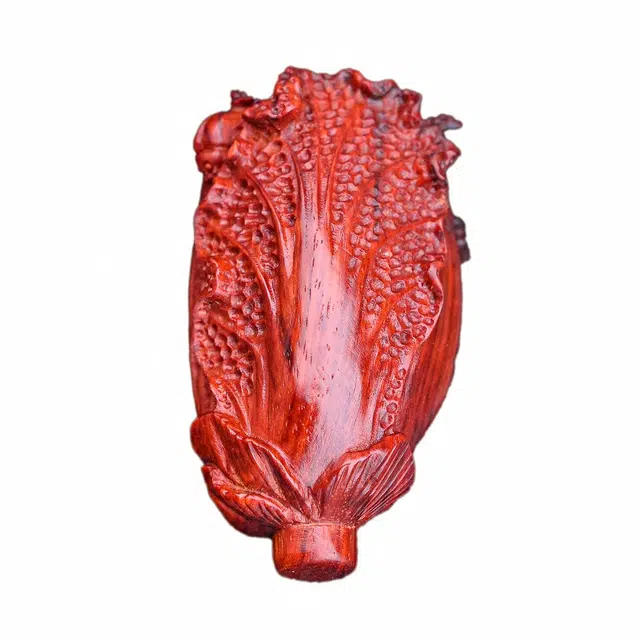 絮物 国风新中式大白菜车载文玩盘玩工艺装饰品手工精雕 小叶紫檀 把件 男女同款情侣款
