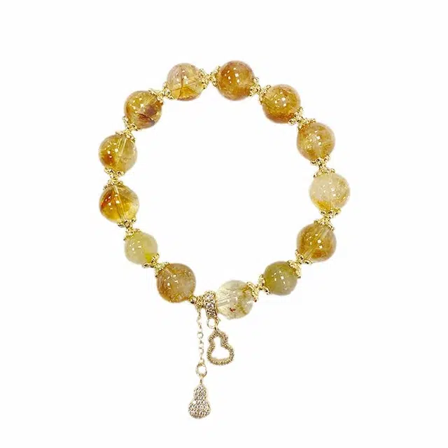 龙弗 【补土生金】福禄招财大吉大利五行转运招财吉祥长寿财源滚滚新中式小众精致设计#好运天然 黄水晶 手串 女款