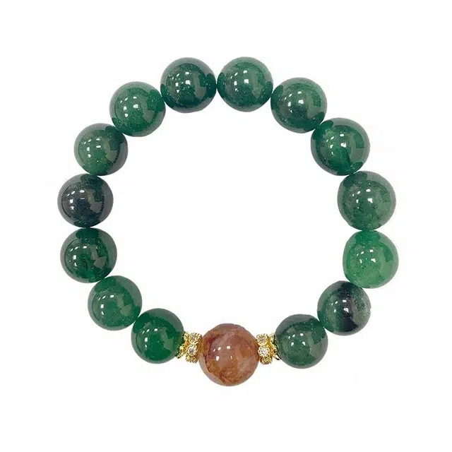 龙弗 【治愈之恋】自然灵动生命力提升专注净化能量水逆退散碧水惊春小众新中式设计古典雅致#好运天然 草莓晶 手串 女款