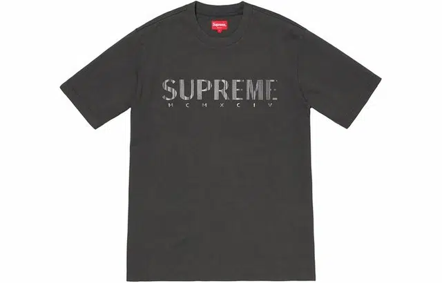 Supreme SS19 Gradient Logo Tee DustyBlack logoT