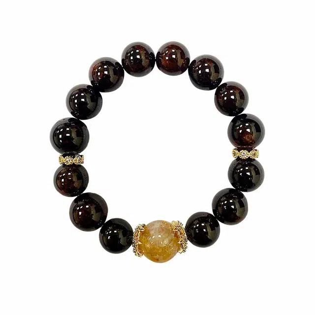 龙弗 【提升专注】增强勇气五行升运转运牛血红鸿运当头新中式高级感古典之美经典设计时尚百搭 玛瑙 手串 女款