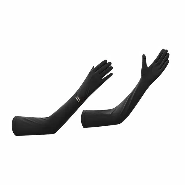 【冰冰凉~】 南极人 冰袖夏季冰丝袖套手套一体防紫外线加长护臂手袖露指触屏骑行开车登山钓鱼透气防滑 薄款 防晒袖 男女同款情侣款