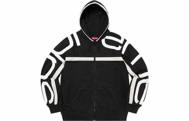 Supreme FW20 Week 13 Big Logo Paneled Zip Up Hooded Sweatshirt Logo