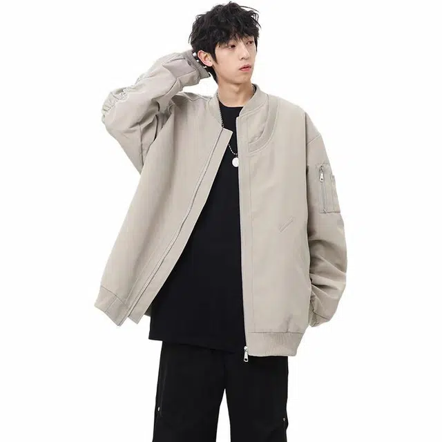 佐菲利  美式高街宽松百搭多口袋棒球服 男女同款