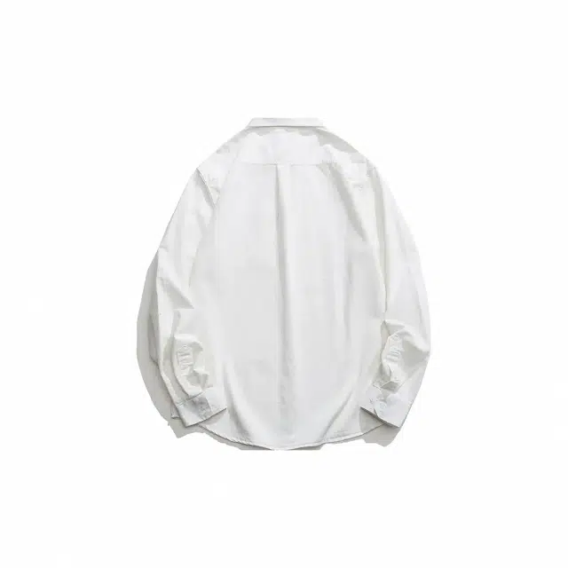 物质公式 日式纯色廓形复古基础款休闲百搭休闲日常通勤长袖慵懒风宽松无性别主义透气少年感亲肤舒适衬衫 男女同款