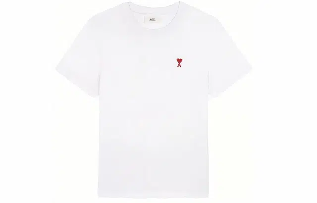 AMIPARIS Logo Embroidered T-Shirt White