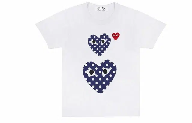 CDG Play Polka Dot Heart Tee White