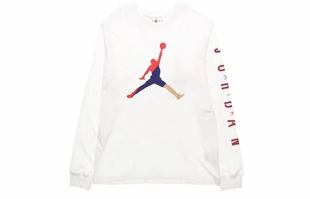 Jordan Logo Crewneck Long Sleeve Tee White