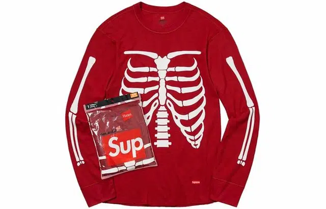 Supreme x Hanes x Bones Thermal Crew