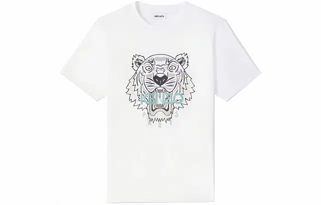 KENZO Tiger Print Crewneck T-Shirt White
