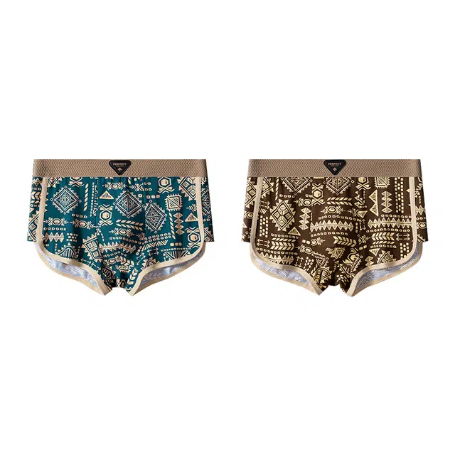 对你的私语 透气潮流美式复古民族风平角裤中腰内裤 男款 礼盒组合装