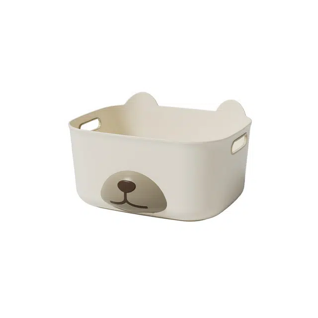 静玲珑 大号桌面收纳盒熊猫收纳卡通收纳筐衣袜宿舍收纳盒化妆品