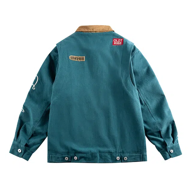 费尔岛上的猫 美式复古潮流百搭翻领外套夹克 男女同款