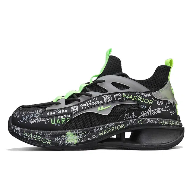 Warrior Running Shoes Black Neon Green