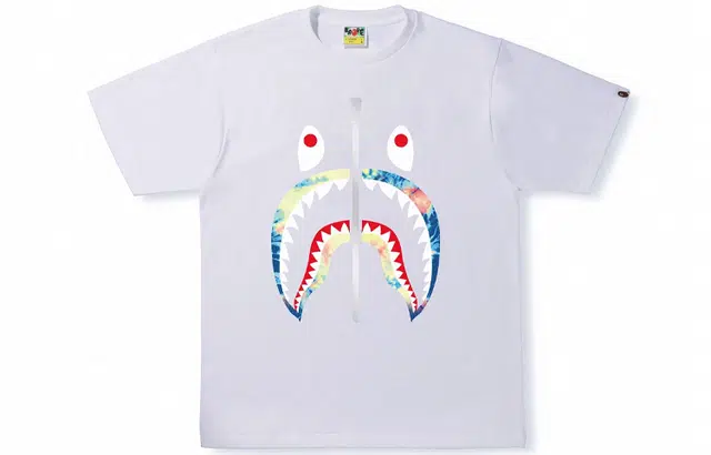 A BATHING APE Shark Series Tie-Dye T-Shirt