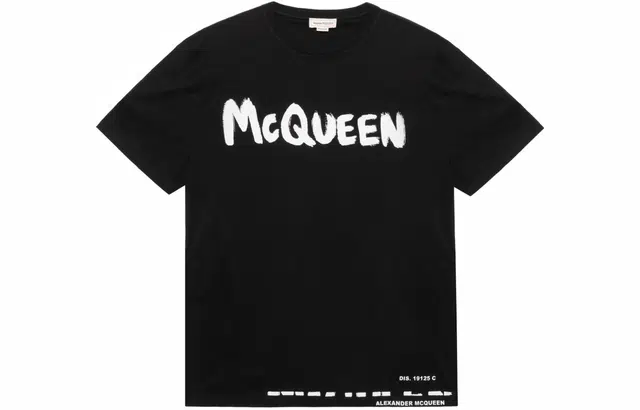 Alexander McQueen Letter Print T-Shirt Black