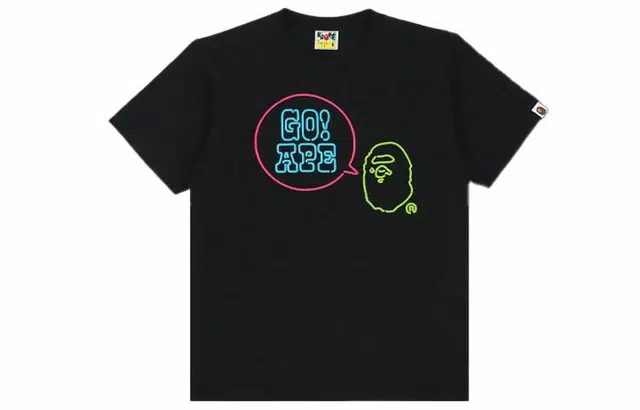 BAPE Neon Slogan Crewneck T-Shirt