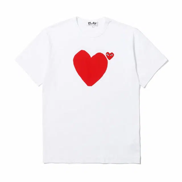 CDG Play Heart Print T-Shirt White
