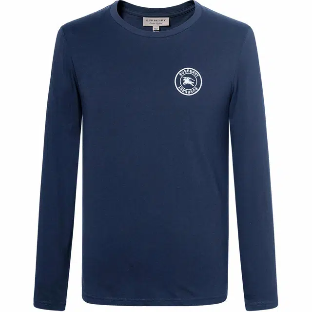 Burberry Logo Crewneck Long Sleeve Tee Navy