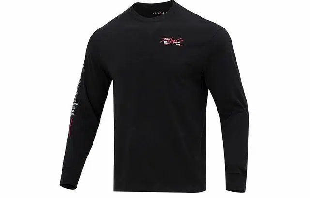 Jordan Logo Crewneck Long Sleeve Tee Black