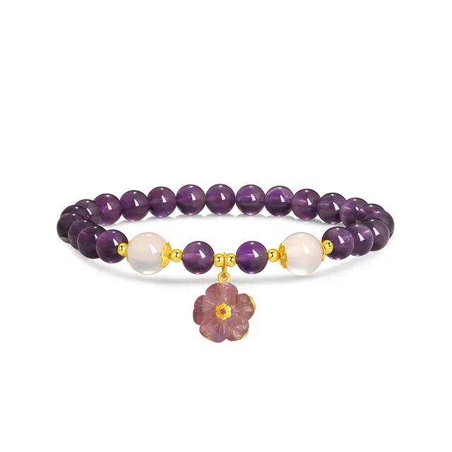 帝苏行 紫晶花语典雅高贵  新中式国潮 吉祥如意平安顺遂 简约小众设计#好运 白水晶 手串 女款
