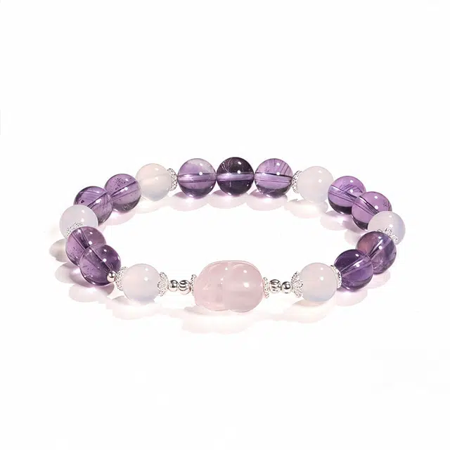 【典雅高贵】 帝苏行 薰衣草弯刀珠 新中式国潮 吉祥如意平安顺遂 简约小众设计 玉髓 手串 女款