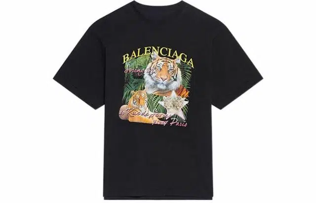 Balenciaga SS22 FBI Print T-Shirt Black