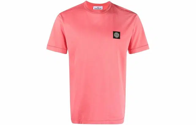 Stone Island Logo Crewneck T-Shirt Pink