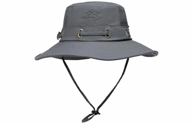 优幽兰 休闲简约纯色高级感遮阳帽时尚百搭户外防紫外线大檐显脸小太阳帽遮阳渔夫帽遮脸帽子 锦纶 防晒帽 男款