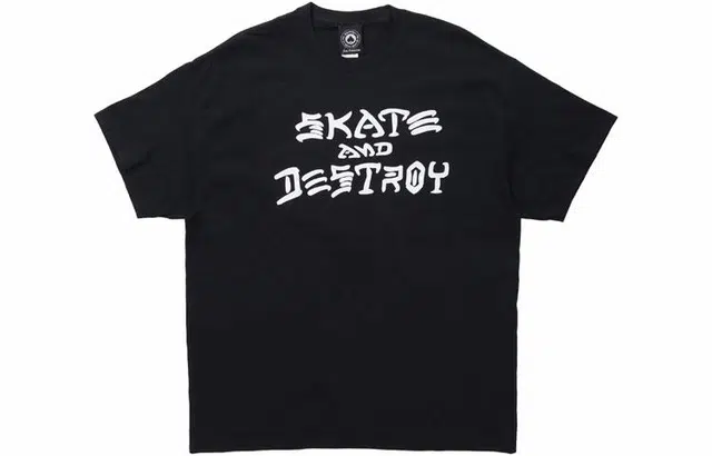 Thrasher Slogan Print T-Shirt Black