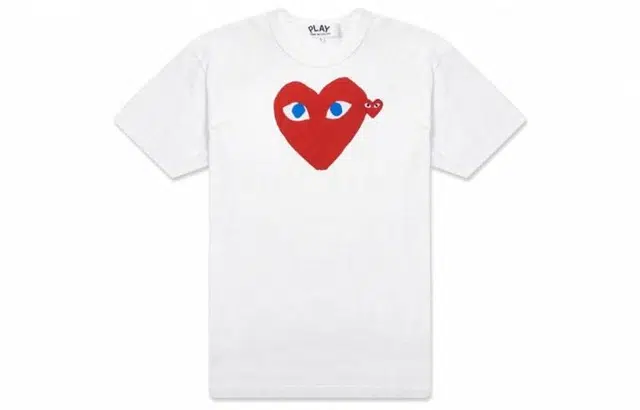 CDG Play Blue Eyes Red Heart T-Shirt