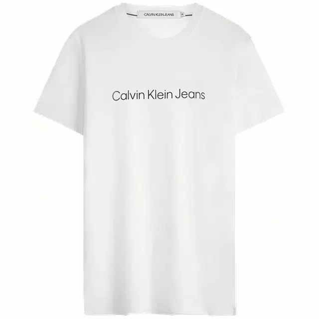 Calvin Klein Logo Print Crew Neck T-Shirt White