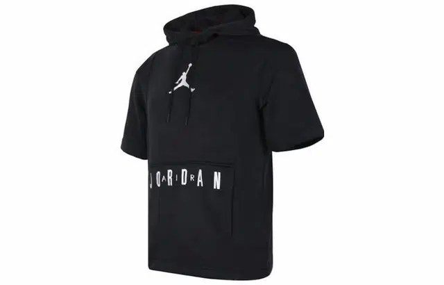 Jordan Hooded Short Sleeve T-Shirt Black