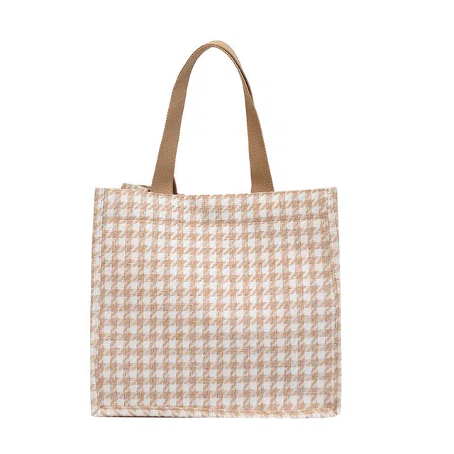 静玲珑 流百搭单肩小包包女斜挎包女包帆布包百搭时尚千鸟格