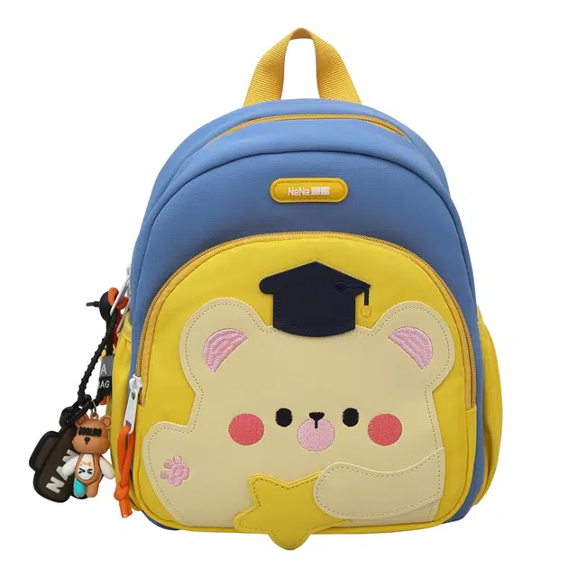 笛贝嘉 韩版可爱撞色小熊减龄校园时尚防水 尼龙 双肩包 男女同款情侣款 多色