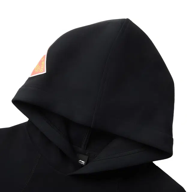 李宁儿童卫衣 运动生活系列 字母连帽套头宽松舒适长袖 黑色 青少年