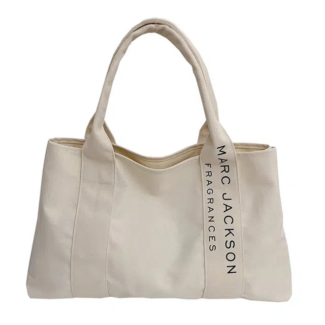 静玲珑 帆布包女上班大容量单肩包大学生上课装书本日系简约百搭托特包