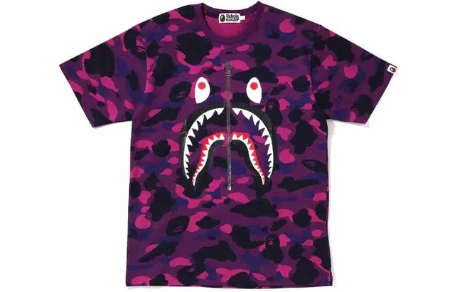 A BATHING APE Color Camo Shark Tee