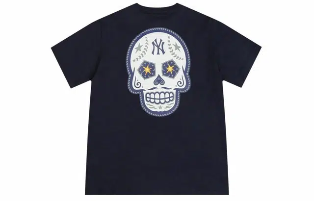 New Era MLB Yankees Skull Print Tee Navy