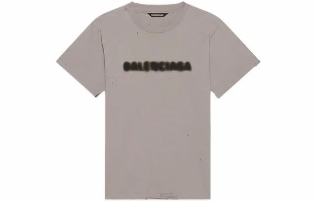 Balenciaga Blurry Logo T-Shirt Grey