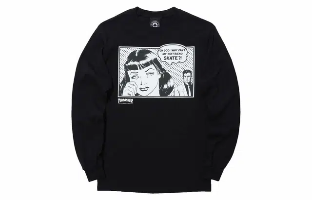 Thrasher Anime Print Long Sleeve Tee Black