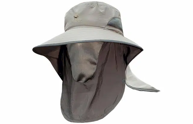 优幽兰 休闲简约纯色面罩户外遮全脸百搭钓鱼帽防紫外线时尚小众设计感大檐显脸小遮阳帽潮 锦纶 防晒帽 男款