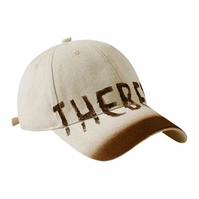 浪莎 春夏季字母涂鸦做旧设计时尚潮流街头简约嘻哈小众油漆色拼接户外弯檐软顶防晒遮阳大头围显脸小 棉 鸭舌帽 男女同款情侣款