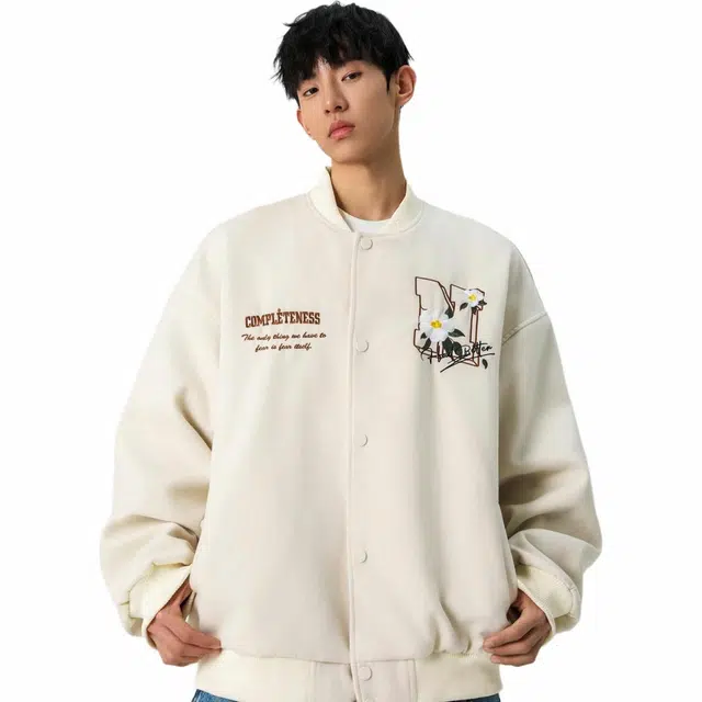 佐菲利  美式潮牌复古山茶花刺绣字母宽松百搭棒球服 男女同款