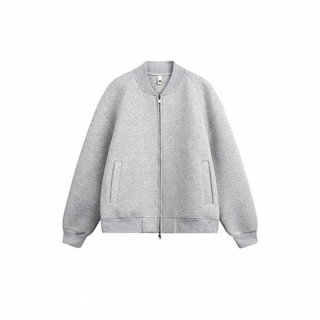 轻迎  春季时尚百搭空气层日系棒球服 男款 灰色